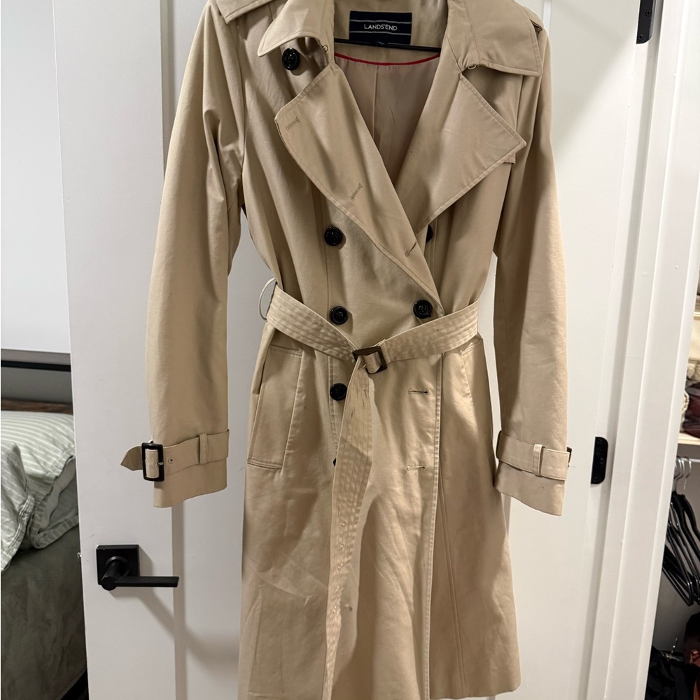 Lands' End Classic Beige Trench Coat